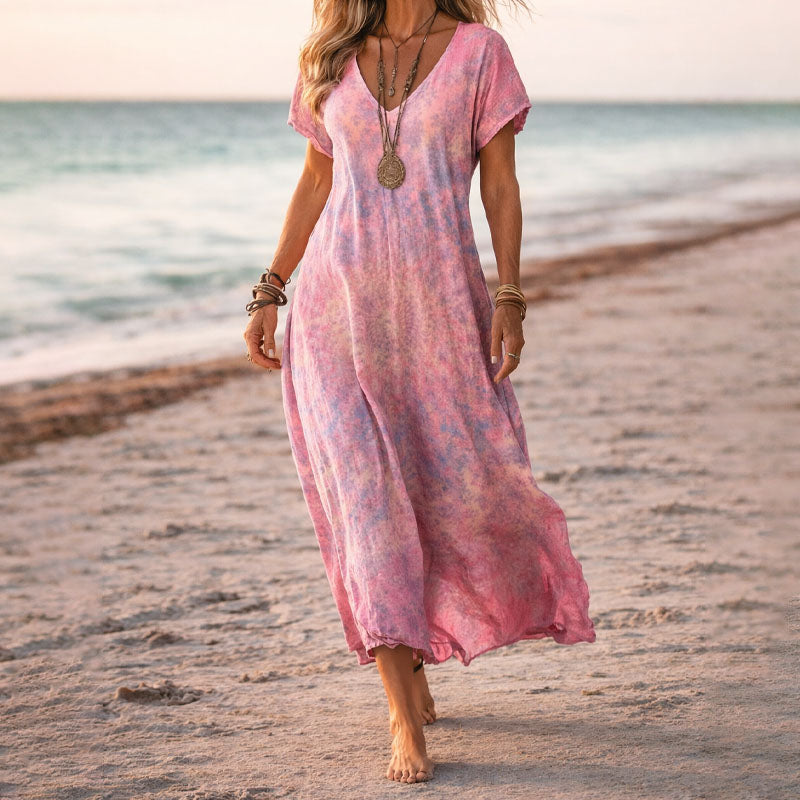 Women’s Colorful Boho Maxi Dress Vibrant Summer Style 1