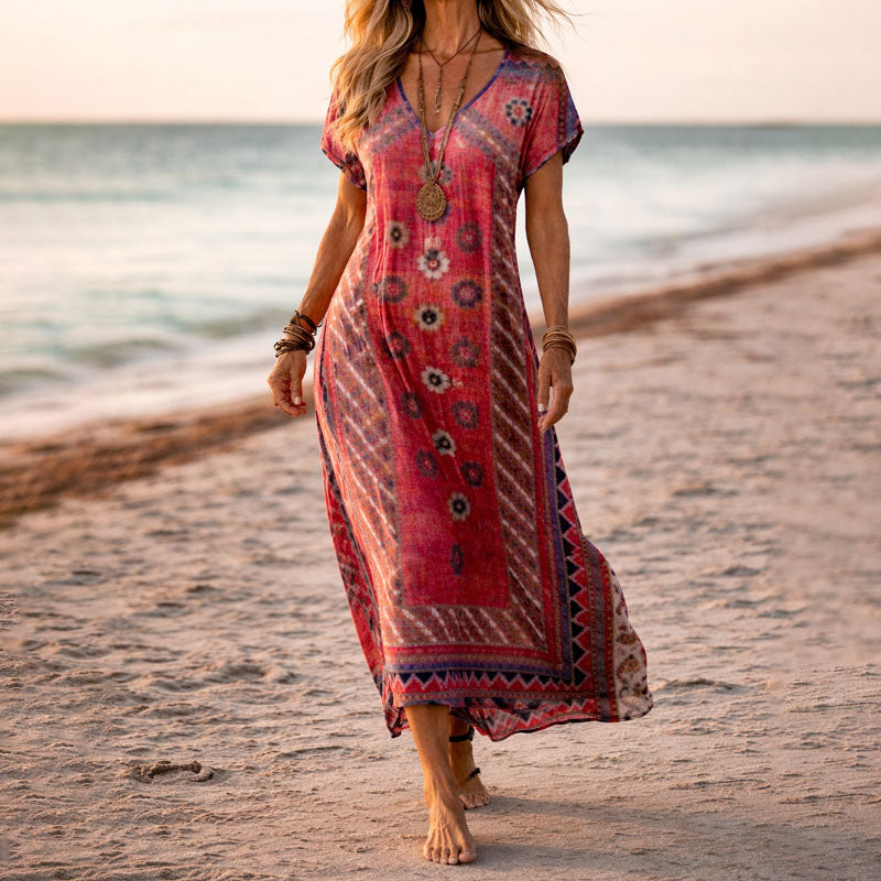Women’s Colorful Boho Maxi Dress Vibrant Summer Style 2