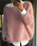 Women’s Cozy Knit Sweater Relaxed Fit Long Sleeve Design 0