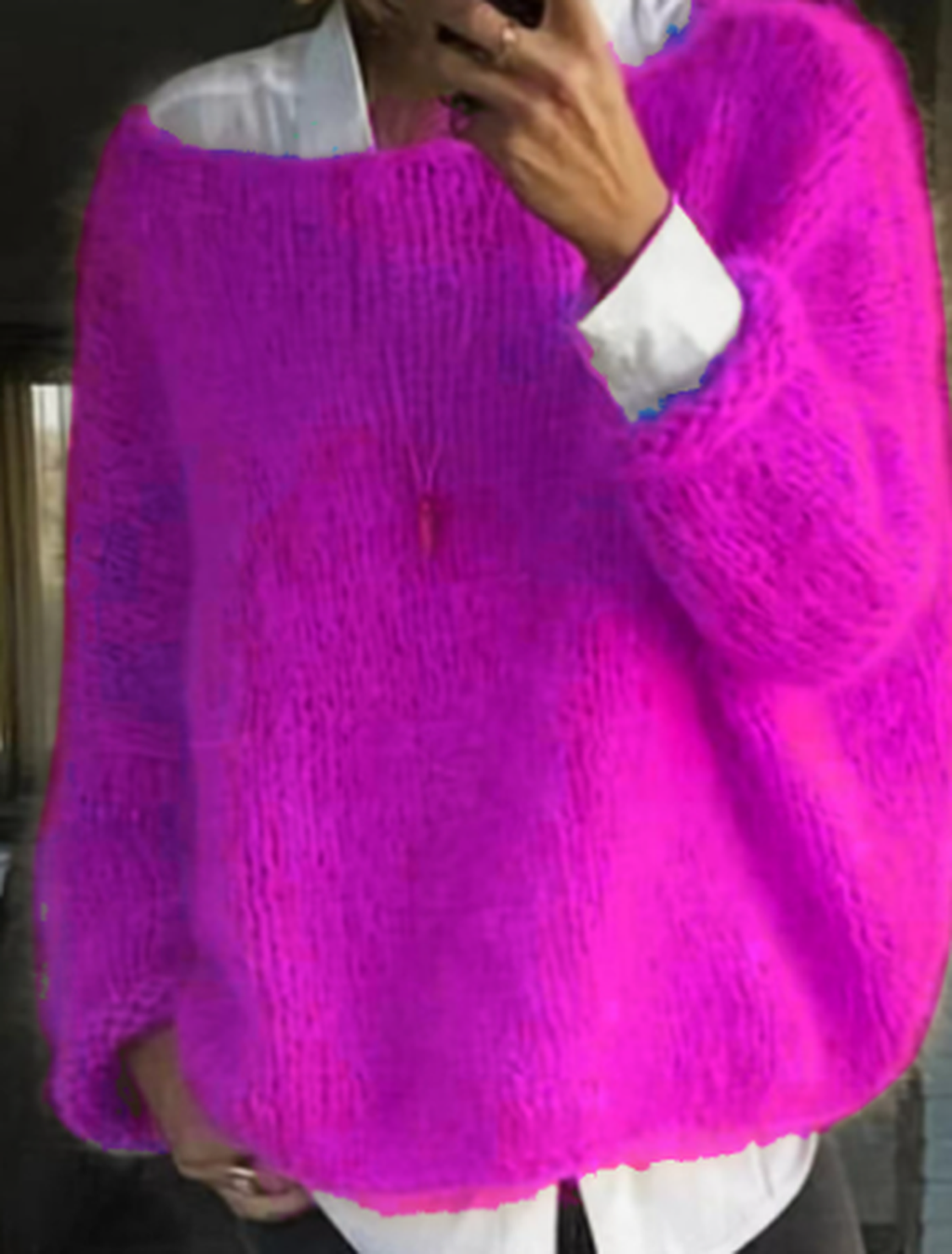 Women’s Cozy Knit Sweater Relaxed Fit Long Sleeve Design 7