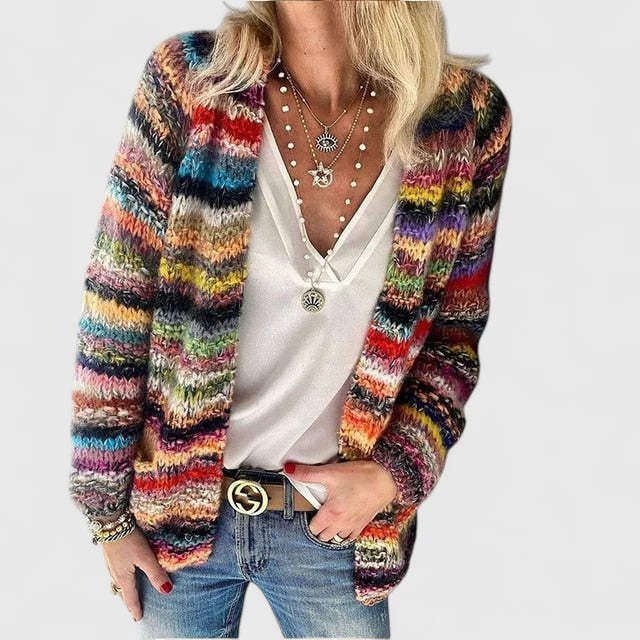 Women’s Cozy Open Cardigan Multicolor Design for Effortless Style 0