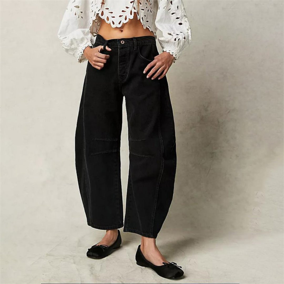 Women’s Cropped Barrel Leg Jeans Heavyweight Denim Design 11