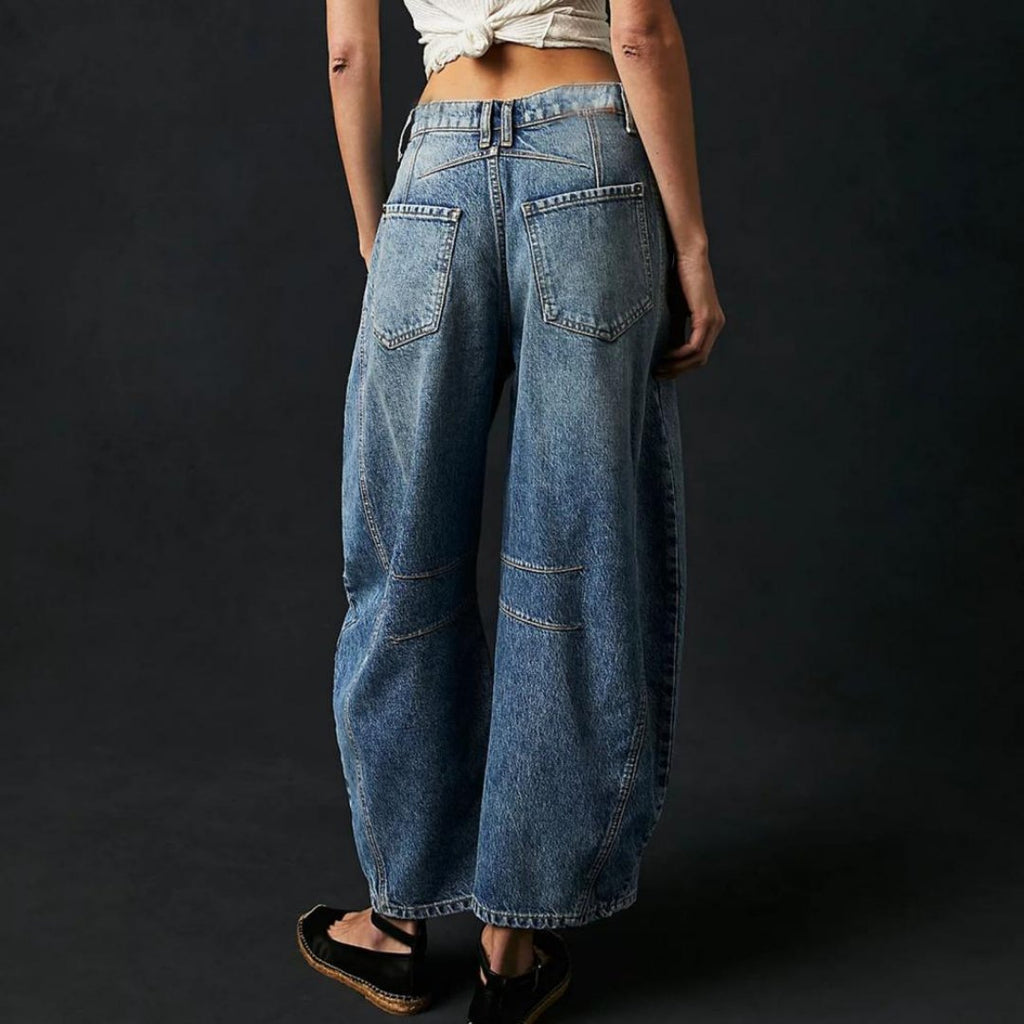 Women’s Cropped Barrel Leg Jeans Heavyweight Denim Design 7