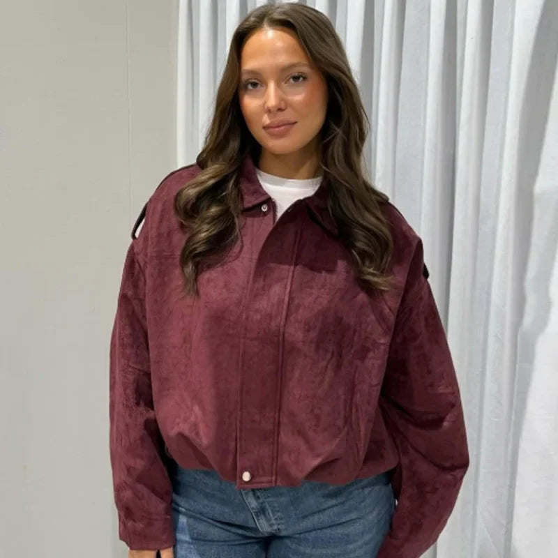 Women’s Cropped Bomber Jacket Relaxed Summer Style 2