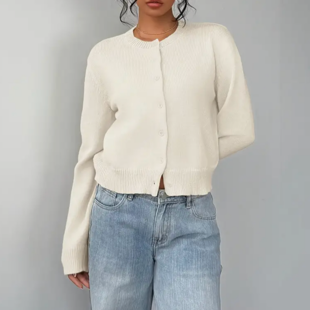 Women’s Cropped Cardigan Modern Button Design for Spring 0