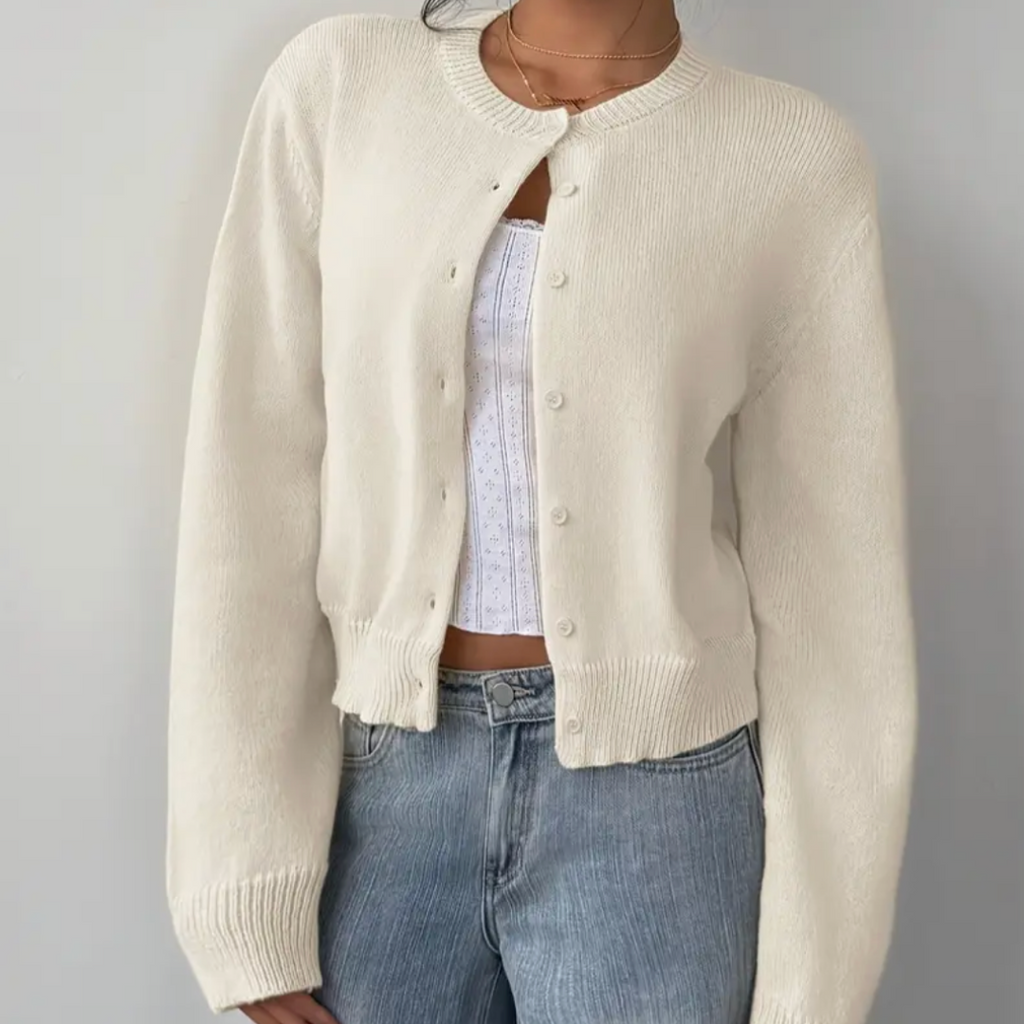 Women’s Cropped Cardigan Modern Button Design for Spring 1