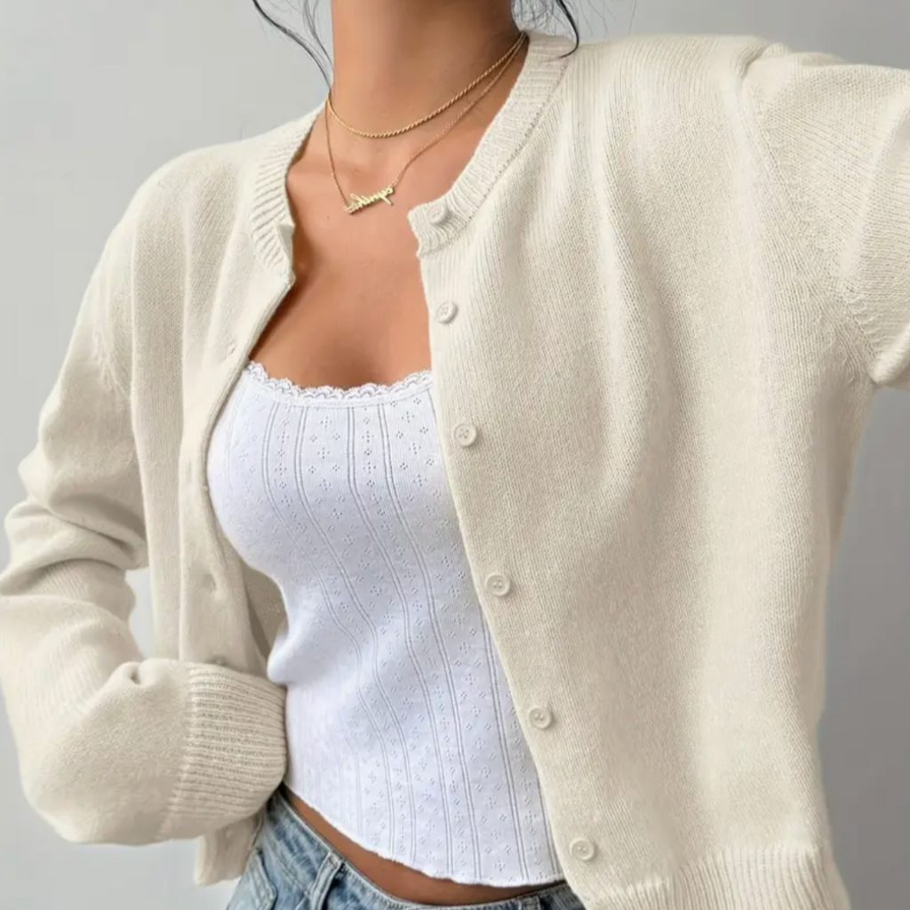 Women’s Cropped Cardigan Modern Button Design for Spring 2