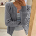 Women’s Cropped Cardigan Soft Knit Button Front Design 0