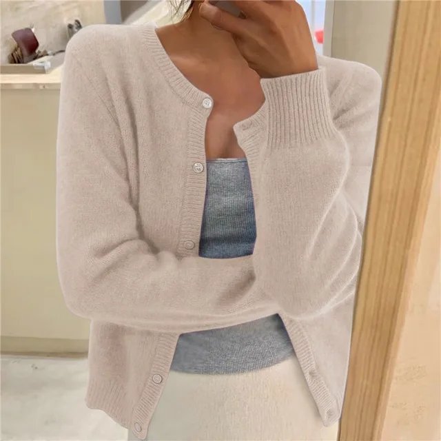 Women’s Cropped Cardigan Soft Knit Button Front Design 2