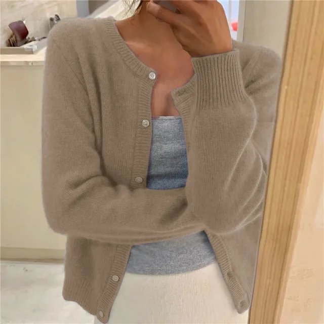 Women’s Cropped Cardigan Soft Knit Button Front Design 4
