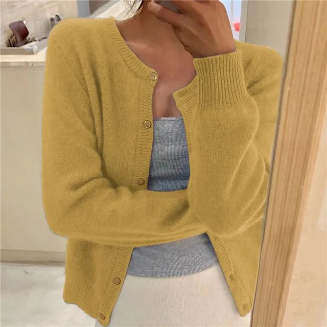 Women’s Cropped Cardigan Soft Knit Button Front Design 5
