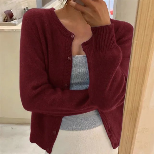 Women’s Cropped Cardigan Soft Knit Button Front Design 6