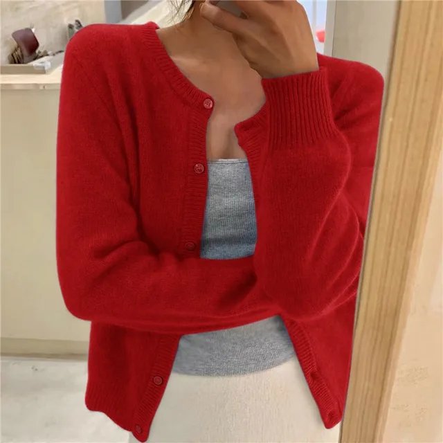 Women’s Cropped Cardigan Soft Knit Button Front Design 7