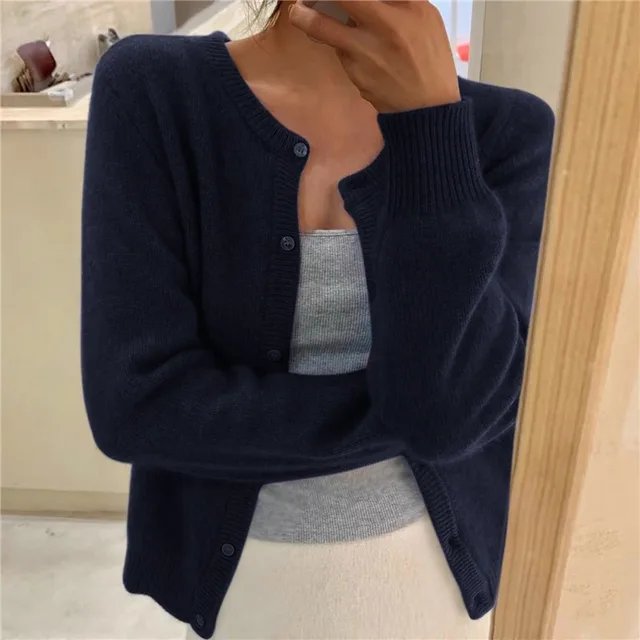 Women’s Cropped Cardigan Soft Knit Button Front Design 8