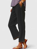Women’s Cropped Pants Modern Contrast Trim Design 0