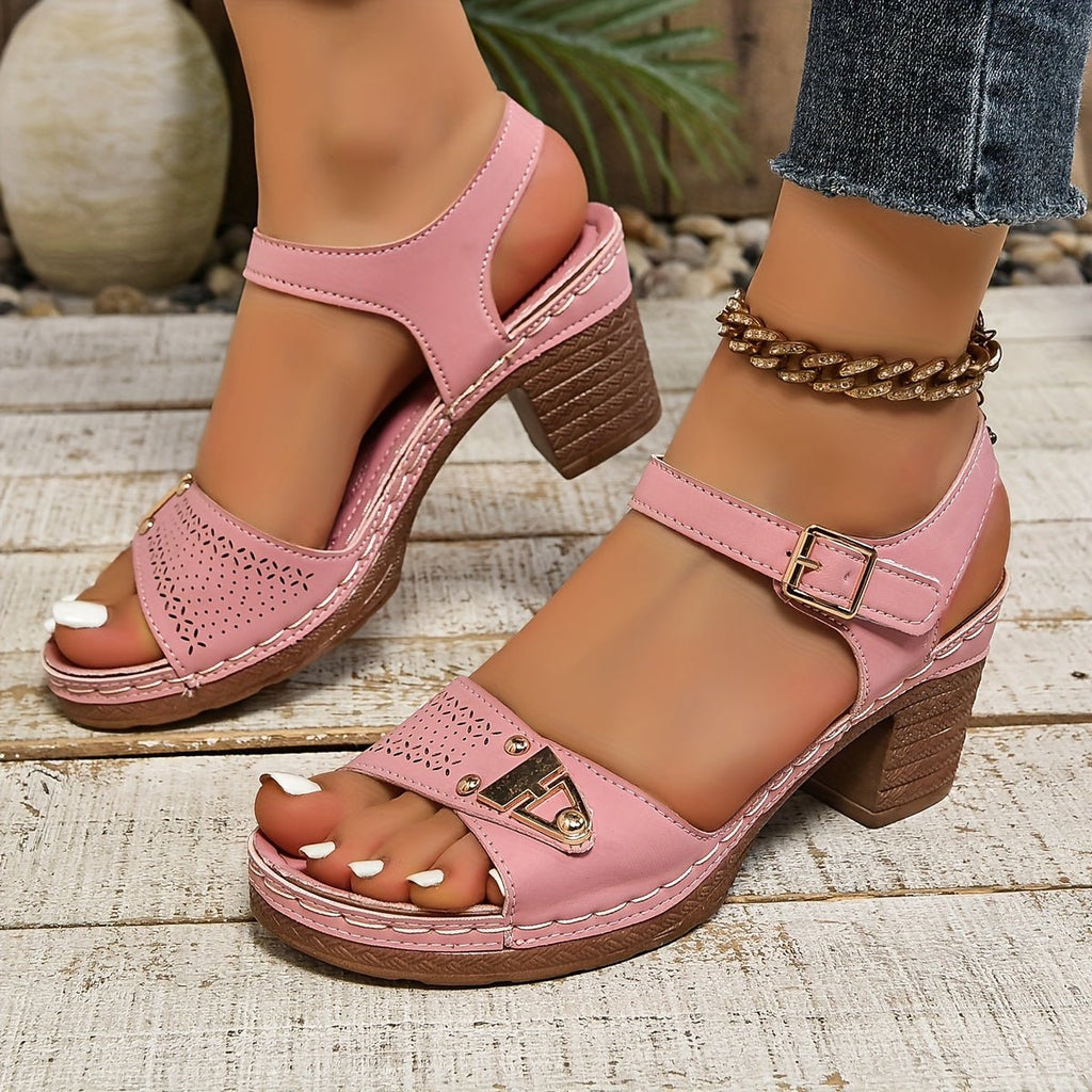 Women’s Cross-Strap Sandals Block Heel Comfortable Design 2