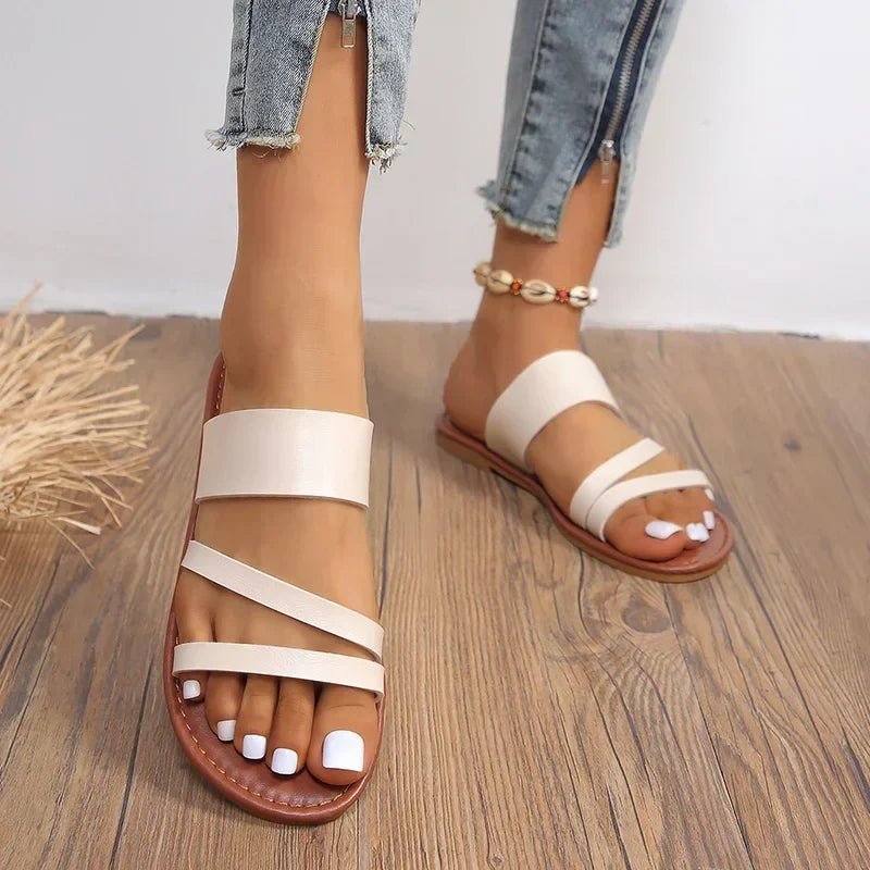 Women’s Cross-Strap Sandals Cushioned Leather Design 5