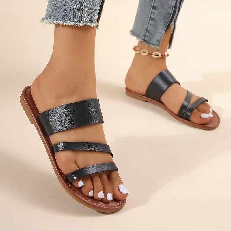 Women’s Cross-Strap Sandals Cushioned Leather Design 6
