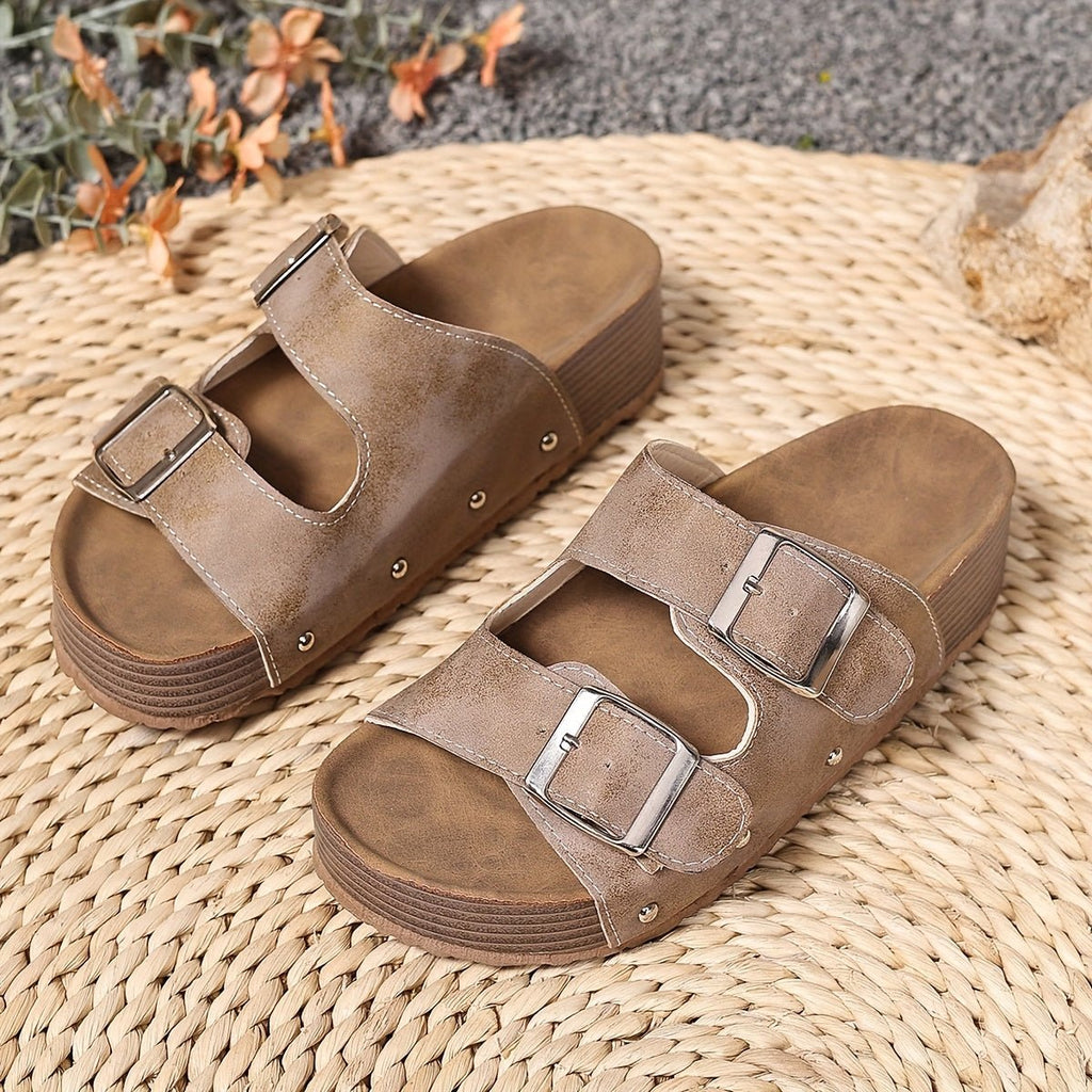 Women’s Cross-Strap Sandals Cushioned Platform Design 0