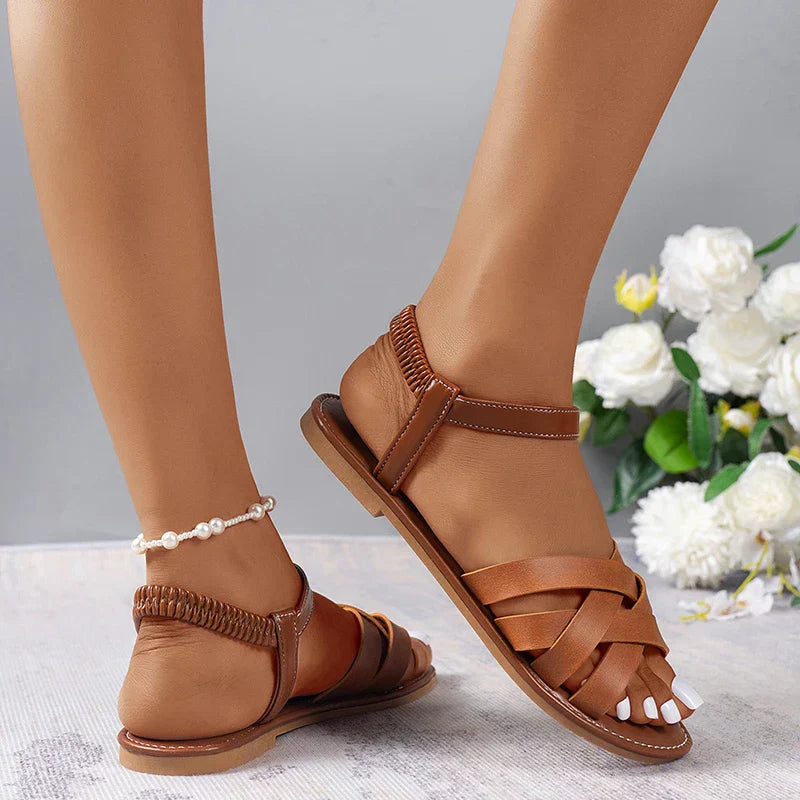 Women’s Cross Strap Flat Sandals Comfortable Summer Style 2