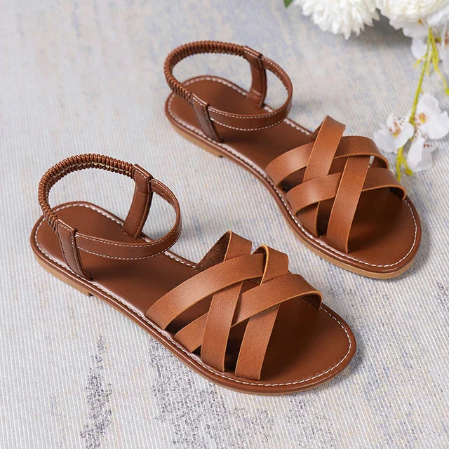 Women’s Cross Strap Flat Sandals Comfortable Summer Style 3