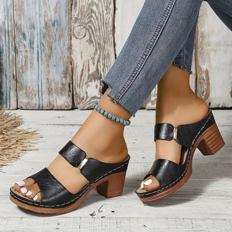 Women’s Cushioned Block Heel Sandals Stylish Comfort Casual or Dressy 0