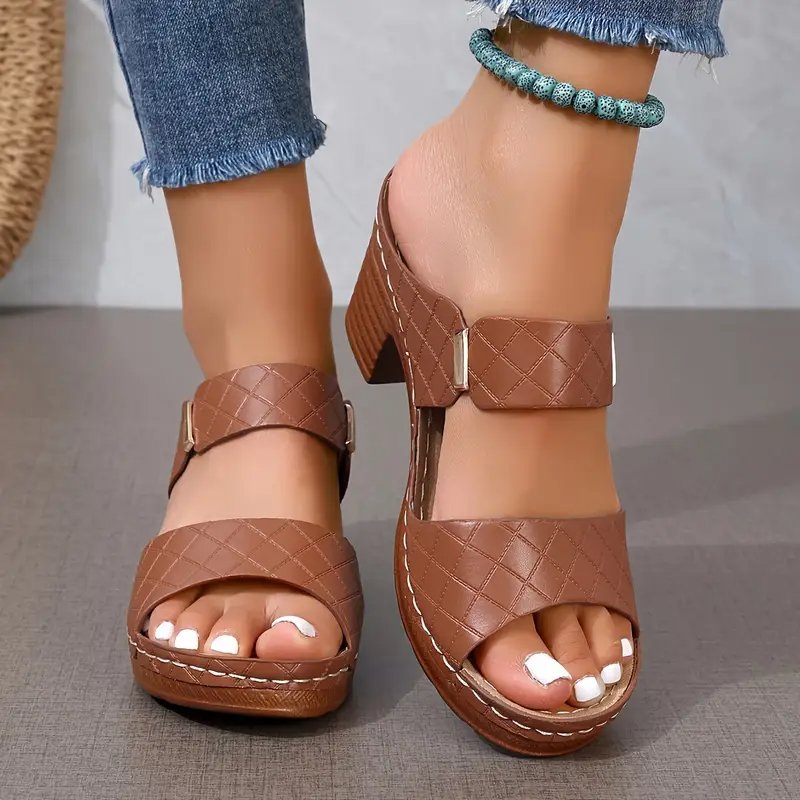 Women’s Cushioned Block Heel Sandals Stylish Comfort Casual or Dressy 2