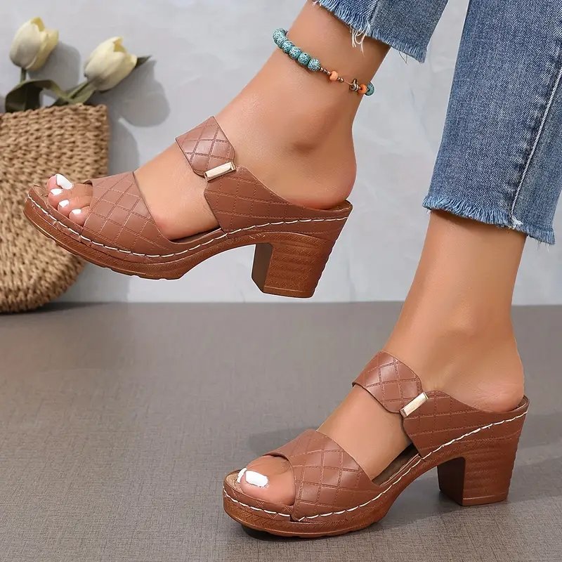 Women’s Cushioned Block Heel Sandals Stylish Comfort Casual or Dressy 3