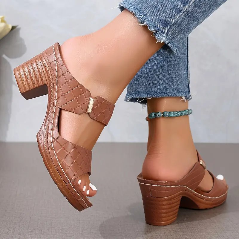 Women’s Cushioned Block Heel Sandals Stylish Comfort Casual or Dressy 4