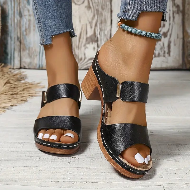 Women’s Cushioned Block Heel Sandals Stylish Comfort Casual or Dressy 5