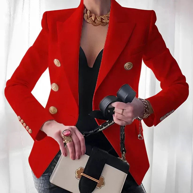 Women’s Double-Breasted Blazer with Gold Button Detail 2