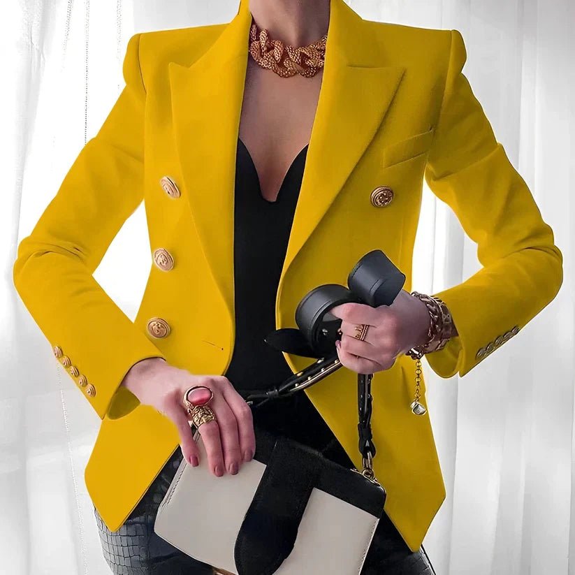 Women’s Double-Breasted Blazer with Gold Button Detail 3