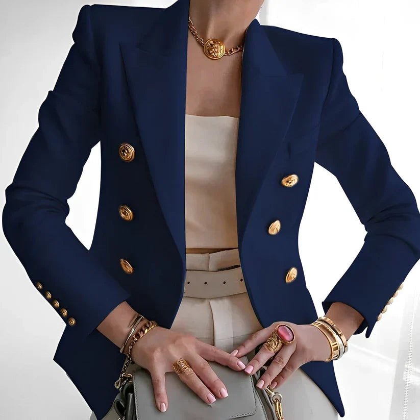 Women’s Double-Breasted Blazer with Gold Button Detail 4