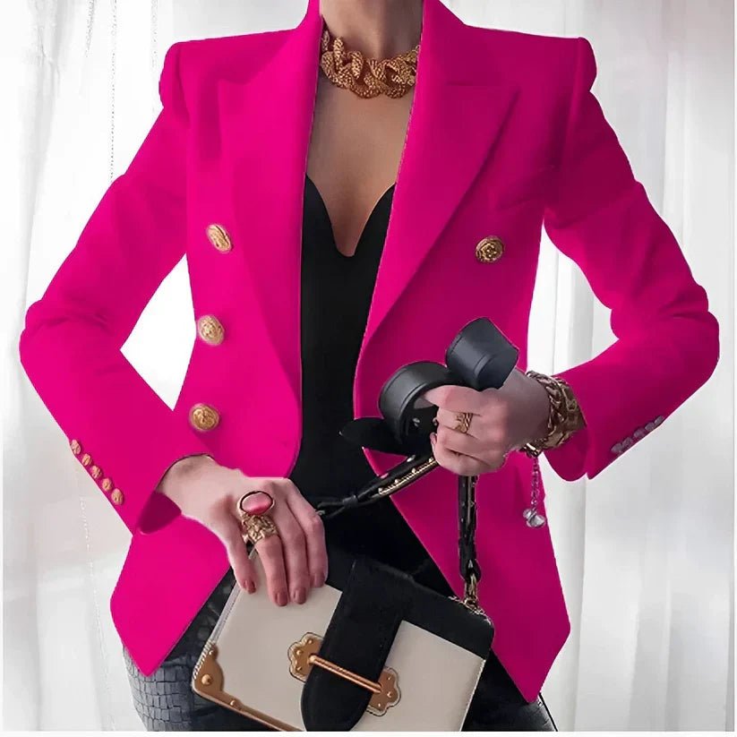 Women’s Double-Breasted Blazer with Gold Button Detail 5