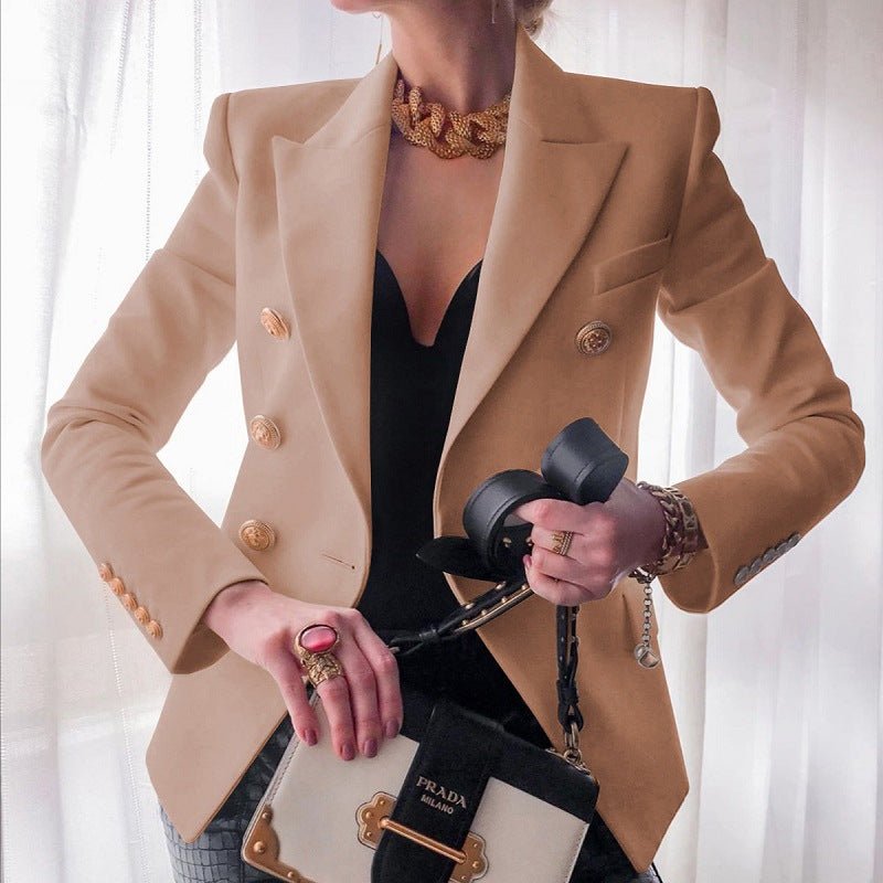 Women’s Double-Breasted Blazer with Gold Button Detail 6