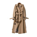 Women’s Double-Breasted Trench Coat Elegant Belted Design 0