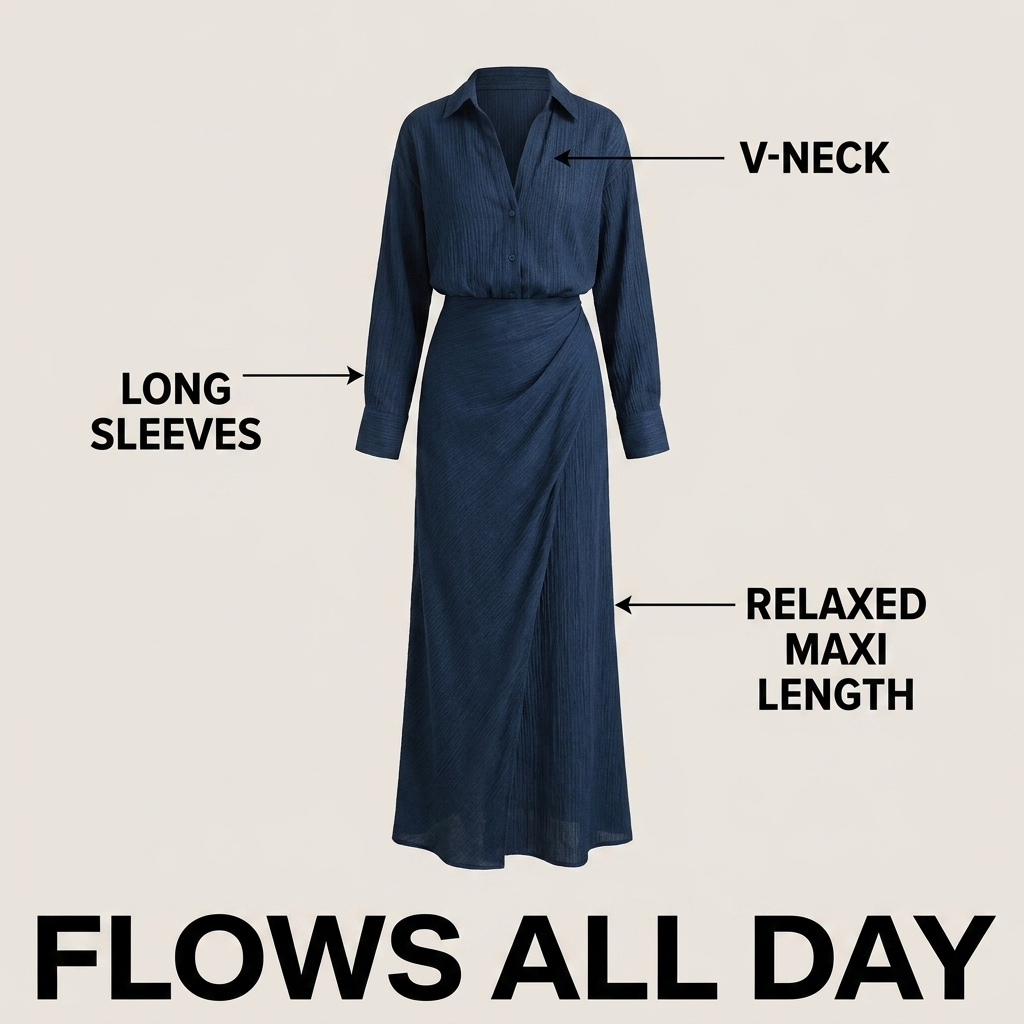 Women’s Draped Maxi Dress Elegant Two-Piece Set 6