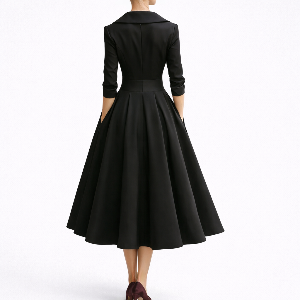 Women’s Elegant A-Line Midi Dress Versatile for Formal and Semi-Formal Occasions 1