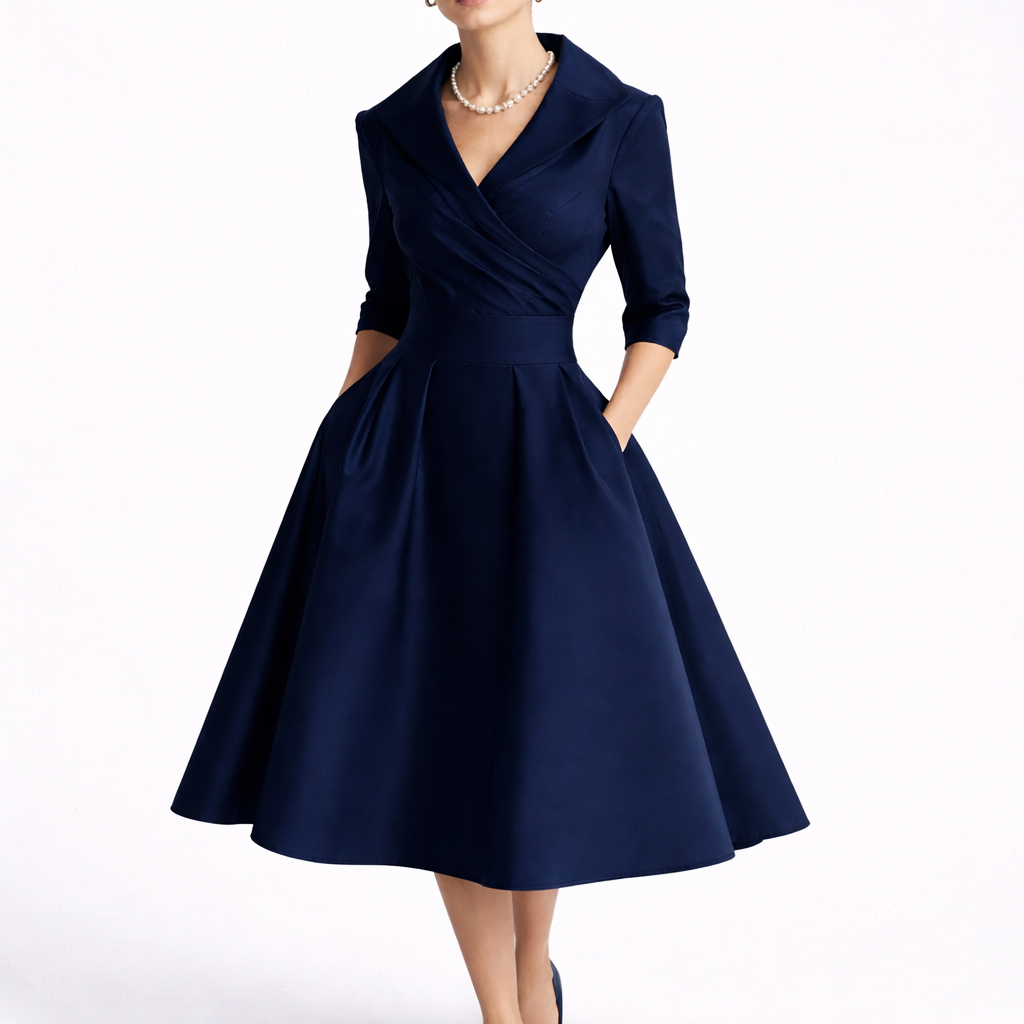 Women’s Elegant A-Line Midi Dress Versatile for Formal and Semi-Formal Occasions 2