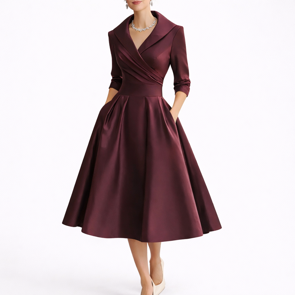 Women’s Elegant A-Line Midi Dress Versatile for Formal and Semi-Formal Occasions 4