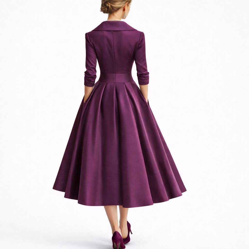 Women’s Elegant A-Line Midi Dress Versatile for Formal and Semi-Formal Occasions 6