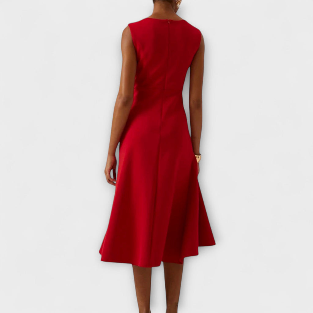 Women’s Elegant Asymmetric Midi Dress Flattering Sleeveless Design 1