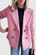 Women’s Elegant Blazer Chic Contrast Sleeves Tailored Style 0