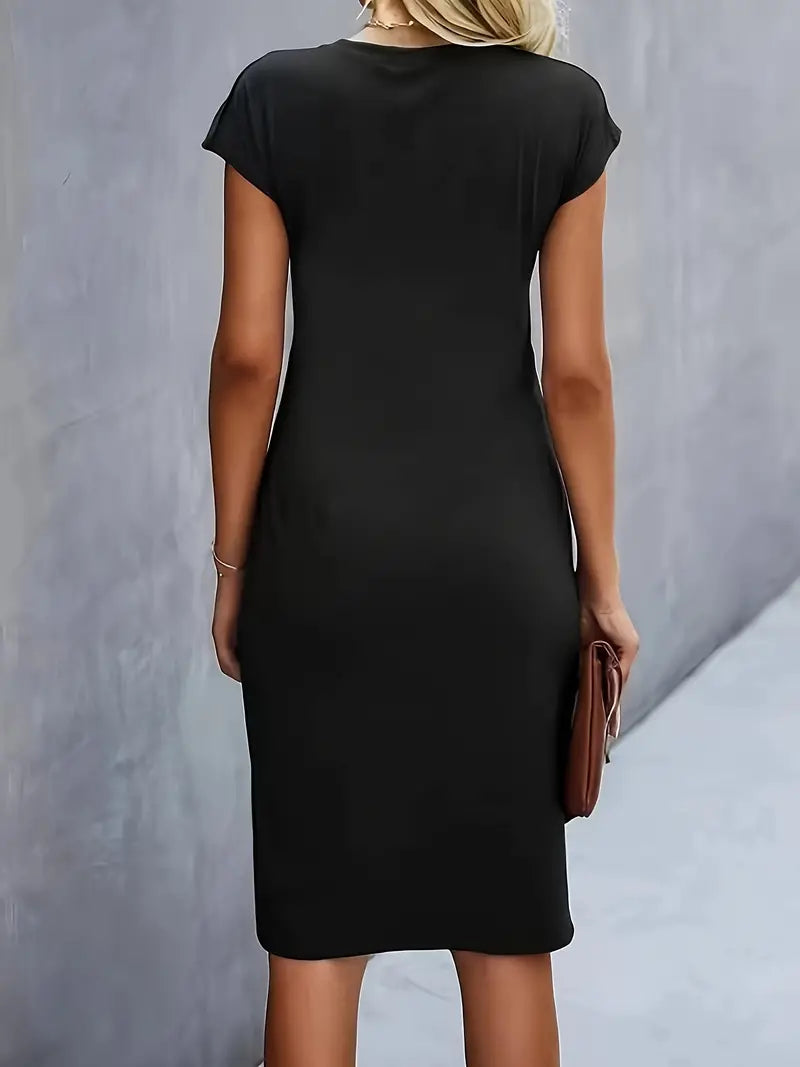 Women’s Elegant Bodycon Dress Short Sleeve Classic Style 1