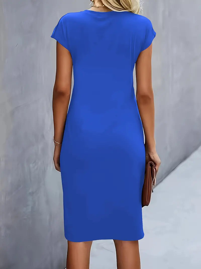 Women’s Elegant Bodycon Dress Short Sleeve Classic Style 7