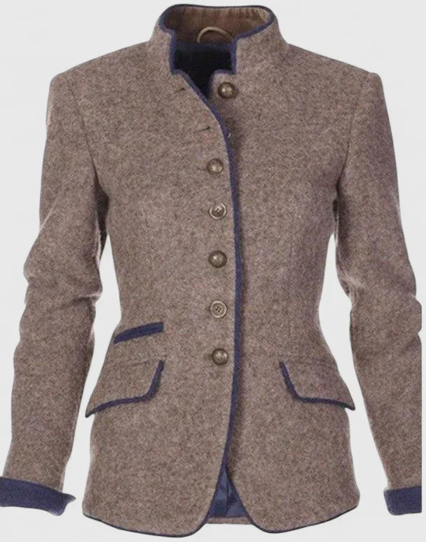 Women’s Elegant Cardigan Modern High Collar Design 2