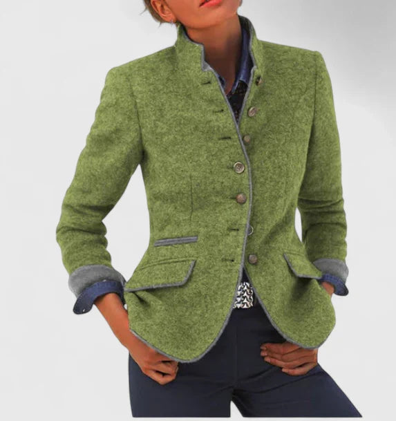 Women’s Elegant Cardigan Modern High Collar Design 3