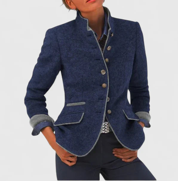 Women’s Elegant Cardigan Modern High Collar Design 4