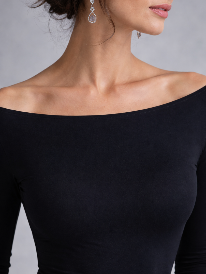 Women’s Elegant Draped Maxi Dress with Long Sleeves 4