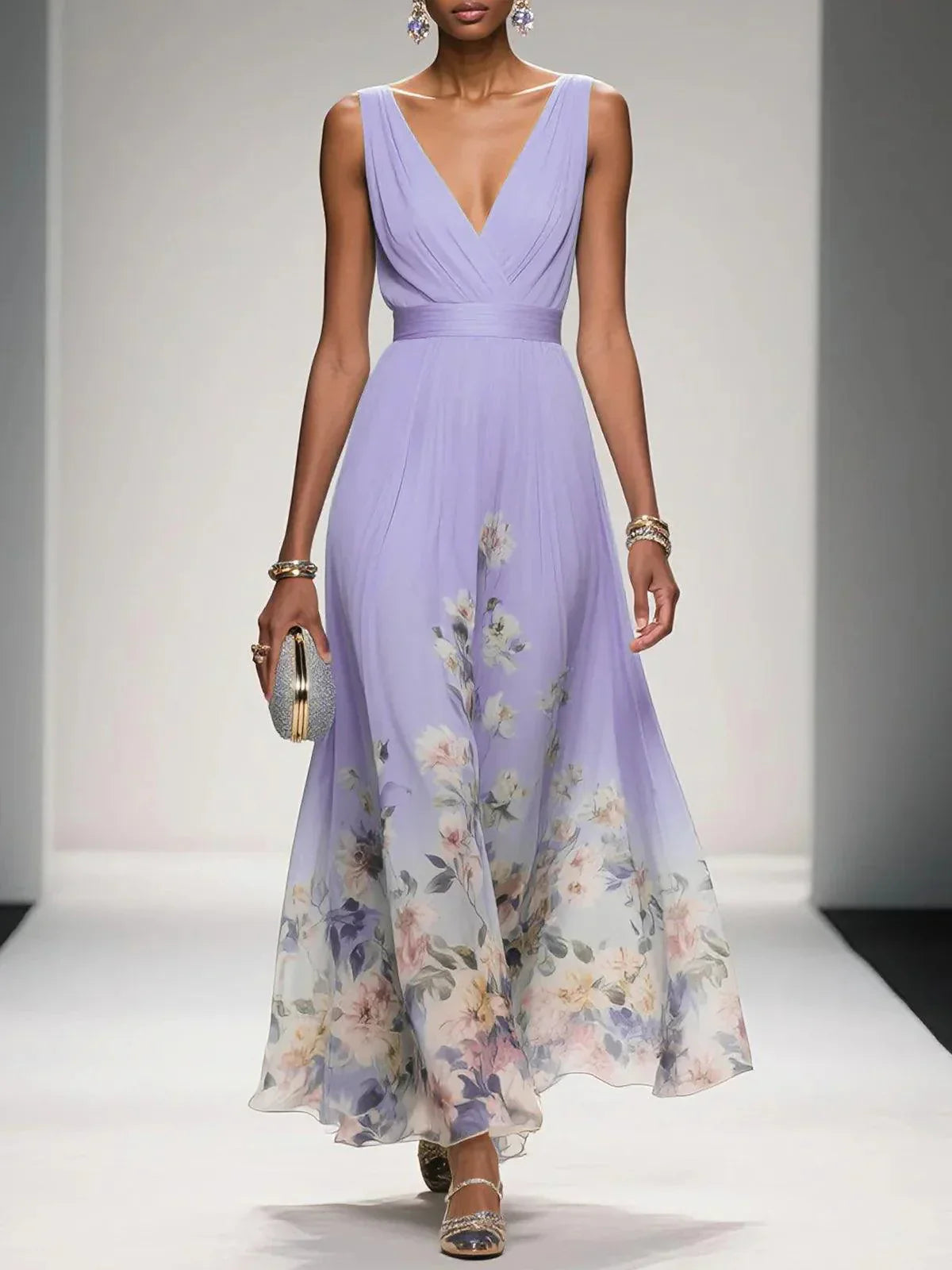 Women’s Elegant Floral Maxi Dress Comfortable Summer Style 5
